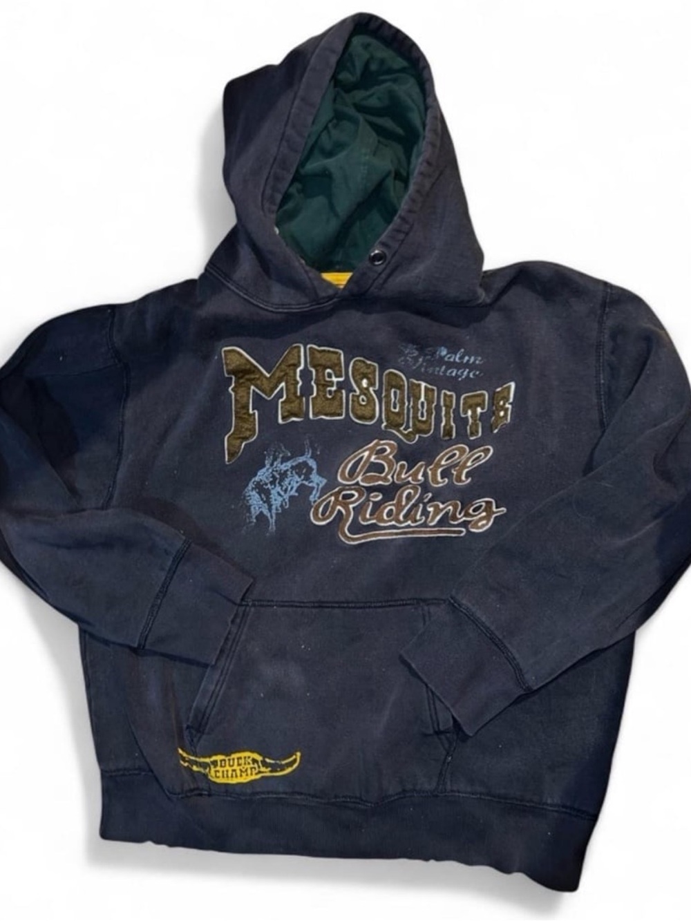 Y2K Unionbay Mesquite Bull Riding Cowboy Hoodie - Navy size L